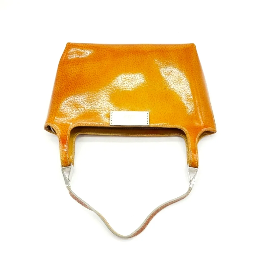 Women’s Orange Patent Leather Shoulder Bag